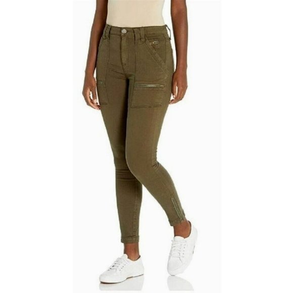 Joie Park Cargo Skinny Pants in Fatigue SZ 12 Olive Green - Picture 1 of 11